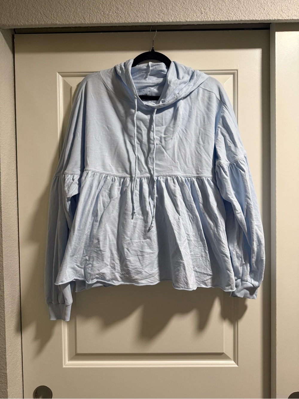 aerie Light Blue Peplum Hoodie